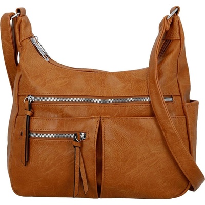 Stylová dámská koženková crossbody kabelka Timea hnědá
