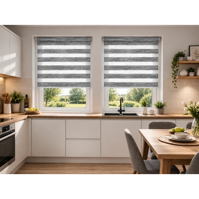 Zebra-shop Den a noc komplet Premium BH 67 150 x 86 cm vlevo Bílo-šedý melír