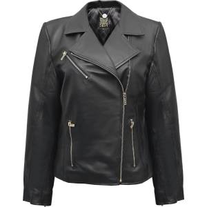 Biba Дамско яке Biba Womens Genuine Sheepskin Biker 4 Pocket Leather Jacket - Black