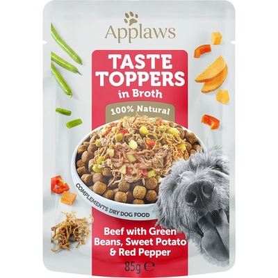Applaws Taste Toppers in Broth hovězí se zelenými fazolkami batátami a červenou paprikou 24 x 85 g
