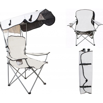 Malatec Skladacie kreslo so strieškou Panama sivé