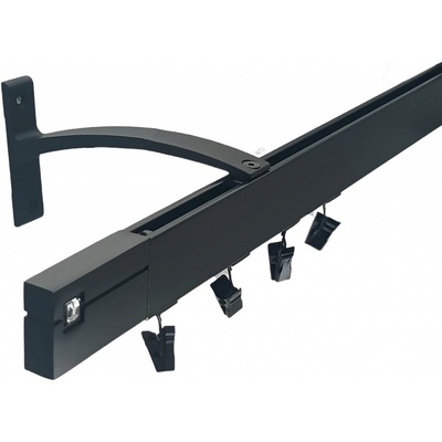 Kovovégarnýže Garnýže Square line elegance etri černá matná Jednořadá, 0-100cm, kolečkový jezdec+šnekový háček