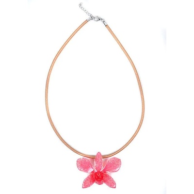 Dannyra Колие с истинска орхидея и копринена верижка модел 14 Dannyra Jewels