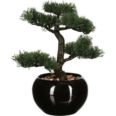 Atmosphera Umělý bonsaj v černém květináči, dekorace do vašeho bytu, 36 cm černá