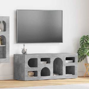 vidaXL ТВ шкаф ELST 100 x 35 x 40 см Циментено сиво (891267)