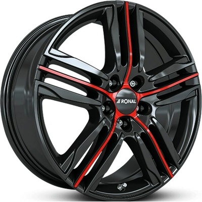 Ronal R57 7,5x18 5x100 ET45 Jetblack red spoke