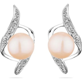 Image 1 of Swan Сребърни обици със сладководни розови перли SE0022P Swan