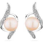 Swan Сребърни обици със сладководни розови перли SE0022P Swan