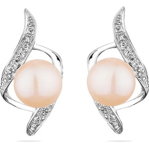 Swan Сребърни обици със сладководни розови перли SE0022P Swan