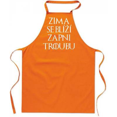 Povidlo.cz Zástěra Zima se blíží Oranžová