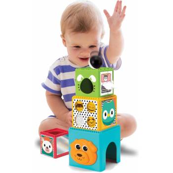 Infantino Комплект бебешки игри Infantino B Kids - Кош за игра и кубчета за подреждане (IN315265)