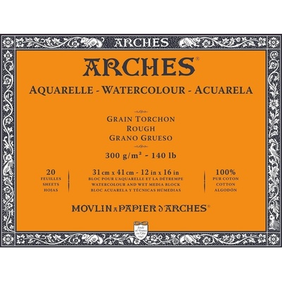 ARCHES Watercolour Rough Block Natural White Скицник 20 41 x 31 cm 300 g (A1795087)