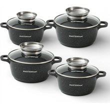 MASTERPAN HLINÍKOVÉ HRNCE 8 KS MRAMOR 16 CM 20 CM 24 CM 28 CM MP-2148
