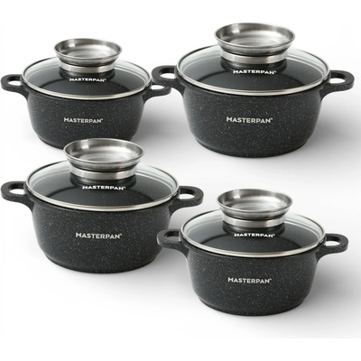 MASTERPAN HLINÍKOVÉ HRNCE 8 KS MRAMOR 16 CM 20 CM 24 CM 28 CM MP-2148