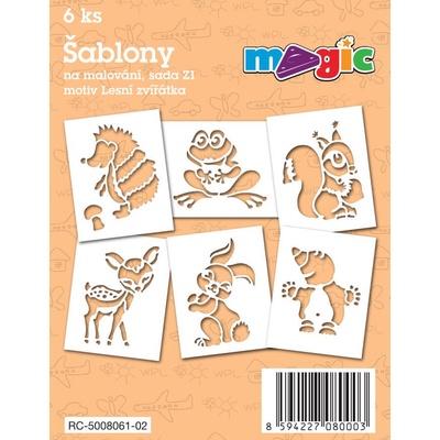 Magic šablony papírové 6 ks sada Z1 Lesní zvířátka – Zboží Dáma