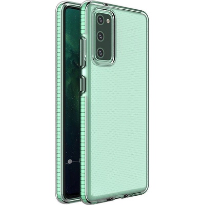 HQWear Калъф за телефон Spring Case Clear TPU Gel с цветна рамка за Samsung Galaxy A72 4G, мента (9111201934009)
