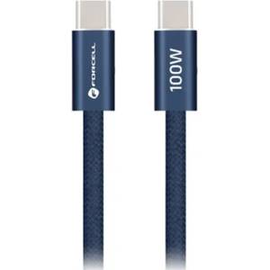 Forcell Кабел Forcell F-Energy, Type- C to Type- C, QC4.0 PD, 5A, 100W, 1, 2m, ACYH23, тъмно син