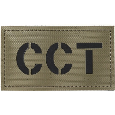 Gumená nášivka 101 Inc nápis CCT - coyote