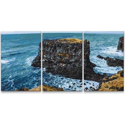 Painting Queens Painting Queens Pohled na útes sada 3 ks 80 x 120 cm bez rámu PBNSET/03VIEWOFTHECLIFF/80 x 120_80 x 120_80 x 120/WO
