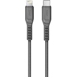 Uniq USB-C към Lightning кабел за Apple устройства с Lightning порт (30 см) - Uniq Flex USB-C to Lightning Cable PD 18W (сив) (UNIQ-FLEX030(CTMFI)-GREY)