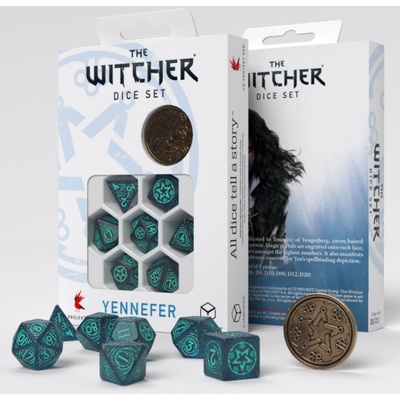 Sada kostek Zaklínač Yennefer zelená
