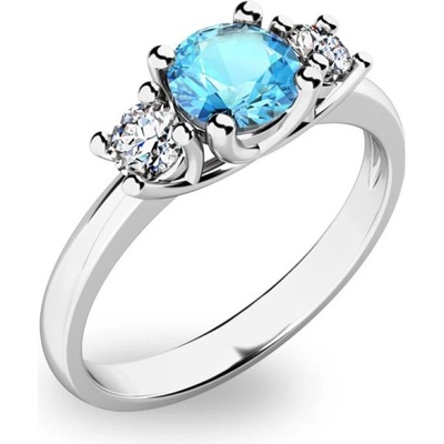 MG Zlatý prsten s topazem a diamanty G10803B01