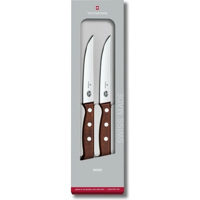 Victorinox sada steakových nožů 12cm s dřevěnou rukojetí 2 ks rovné ostří