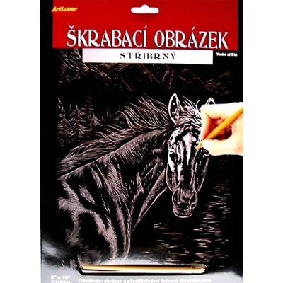 ArtLover Škrabací obrázek stříbrný Kůň