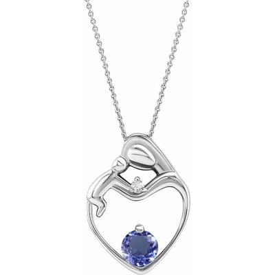 Eppi Přívěsek matka a dítě s tanzanitem a diamantem Ella P35707