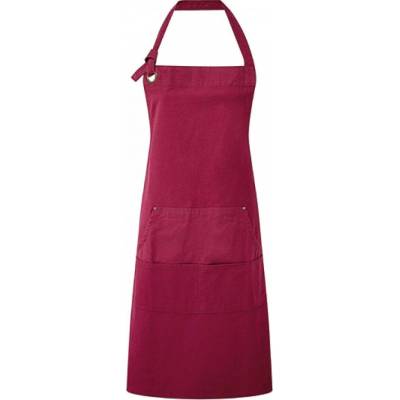 Premier Workwear Těžká odolná plátěnná zástěra s oversize očky pro upevnění kolem krku Vínová 72x86cm PW137