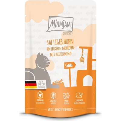 MjAMjAM Quetschie se šťavnatým kuřetem a lahodnou mrkví 48 x 125 g