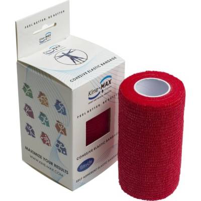 KineMAX Cohesive 10 cm x 4,5 m elastické samofixační obinadlo červené
