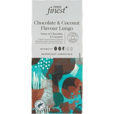 Tesco Finest Lungo s čokoládovo-kokosovou arómou 10 ks 54 g