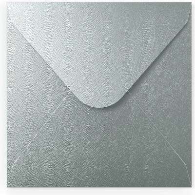 Strukturované obálky s Diamantová klopa - 155 x 155 mm - Stříbrná