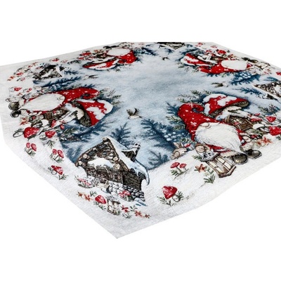 Mondo Vianočný ženilkový obrus Hubový škriatok Chenille IT039 90x90 cm