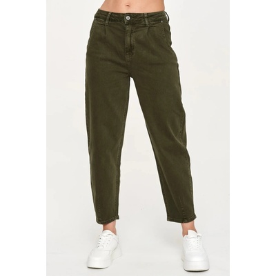 Makadamia Dámske mom fit džínsy C31 khaki