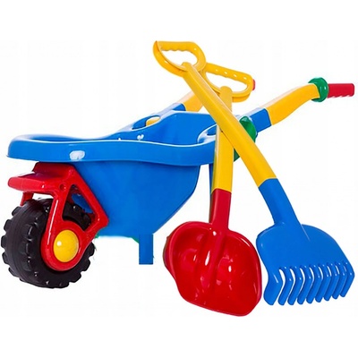 Hemar Dětský zahradní trakař lopata hrábě barevná sada 3 ks. – Zboží Dáma