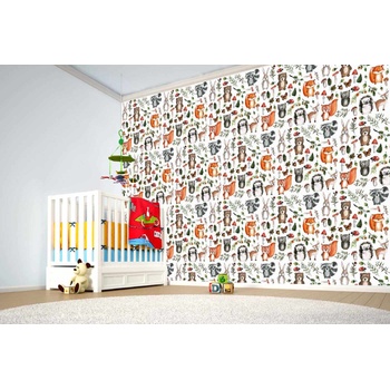 DIMEX ART s. r. o Самозалепваща се флизелинова фототапета сладки горски животни 375 x 250 см