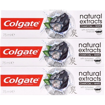 Colgate Bieliace zubná pasta s aktívnym uhlím Natura l s Charcoal Trio 3 x 75 ml