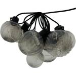 Baterie Centrum LED външен декоративен гирлянд 10xLED/0, 15W/230V 6, 8 m IP44 черен/димчат (BC0770)