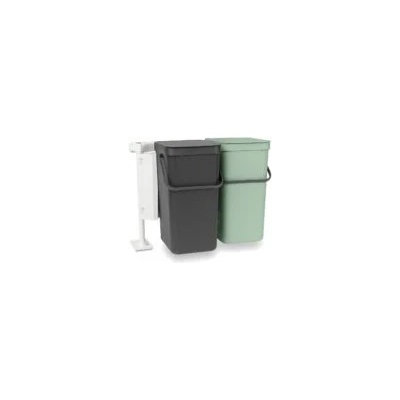 Brabantia Кош за смет за разделно събиране Brabantia Sort& Go 2x16L, Dark Grey & Jade Green (1005518)