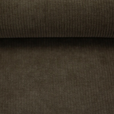 Velur – elastický úpletový manšestr - taupe tmavá 675