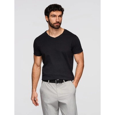 Ombre Basic cotton T-shirt with a crew neckline black