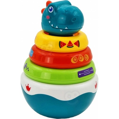 Woopie senzorická hračka Dino Pyramid Puzzle pre deti