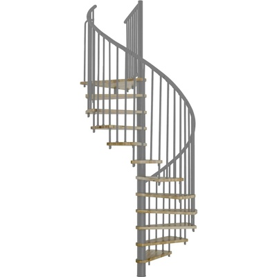 Minka STAIRS Kombinované točité schodisko Spiral Effect dub/sivá pr. 140 cm