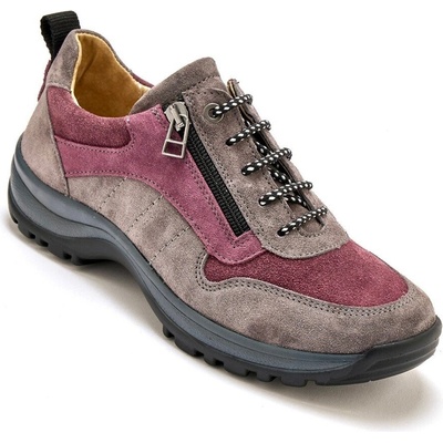 Pediconfort Kožené turistické tenisky se zipem a tkaničkami Grande Larg