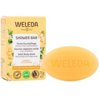 Weleda Shower Bar Ginger + Petitgrain освежаващ ароматерапевтичен твърд сапун 75 g за жени