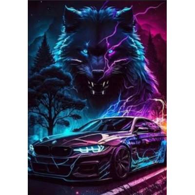 Norimpex - Puzzle Diamant painting: Wolf Spirit 30x40cm - 1 - 39 piese