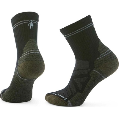 Smartwool dámske outdoorové ponožky W HIKE LIGHT CUSHION MID CREW čierna tmavo zelená biela