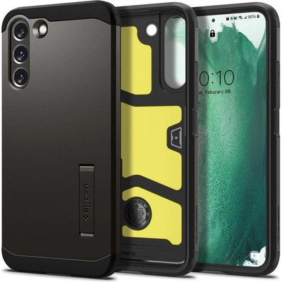 Spigen Tough Armor Case - хибриден кейс с най-висока степен на защита за Samsung Galaxy S22 Plus (сив)